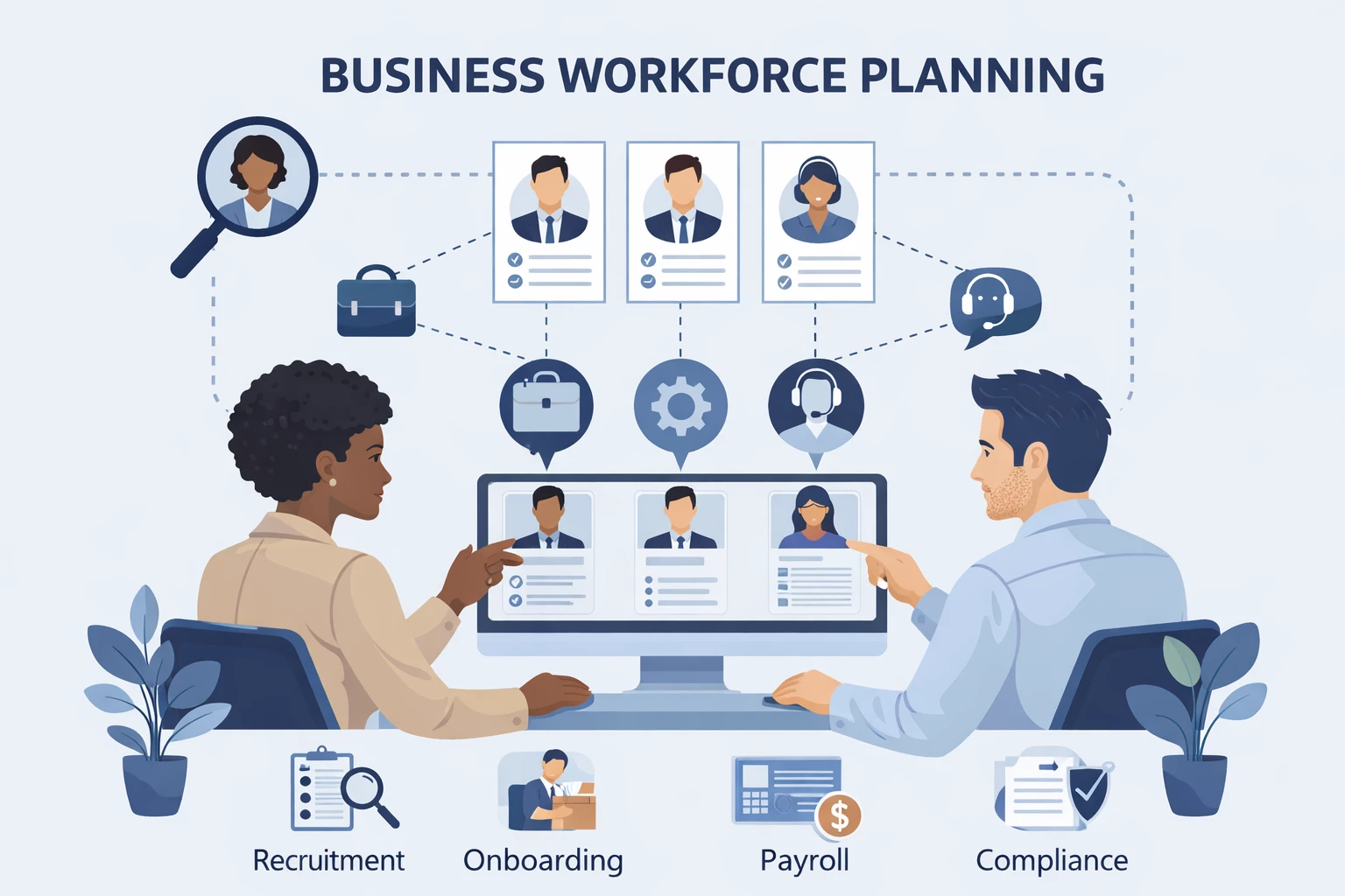 Visualize workforce planning and HR strategy.